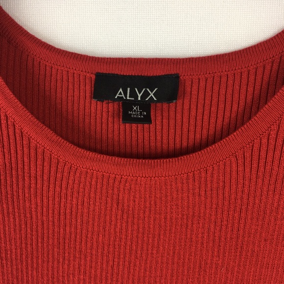 ALYX Women's Red Knit Long Sleeve Dress With Pockets X Large XL - Picture 3 of 6
